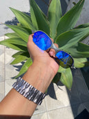 Óculos Romeu 2 armação cinza lente Azul