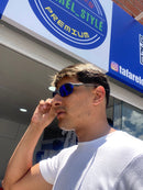 Óculos Romeu 2 armação cinza lente Azul